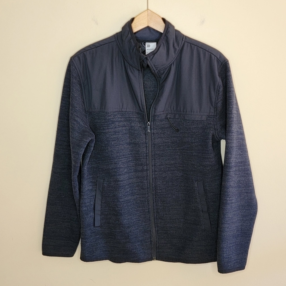 All in Motion Heathered Black Zipper Jacket Size Medium